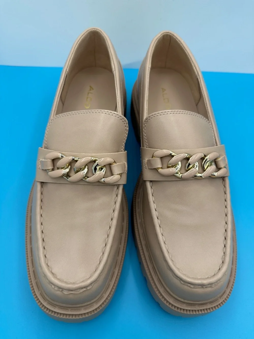 NEW! Aldo Brixton Beige Platform Loafers Womens size 11 new no box.